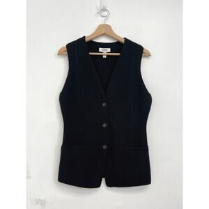 COS Longline Fitted Wool Waistcoat Vest V-Neck Knit Minimalist Classic - Small